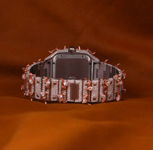 Load image into Gallery viewer, Custom Moissanite Diamond Wrist Watch With Custom Barbwire Bezel