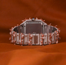 Load image into Gallery viewer, Custom Moissanite Diamond Wrist Watch With Custom Barbwire Bezel