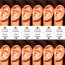 Load image into Gallery viewer, Halo Stud Cut Earrings Brilliant Moissanite VVS Diamond