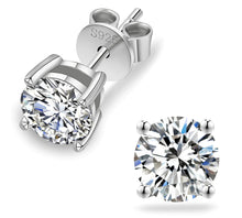 Load image into Gallery viewer, VVS1 Moissanite
Diamond Stone With
Round Brilliant Cut 4 Prong-Setting