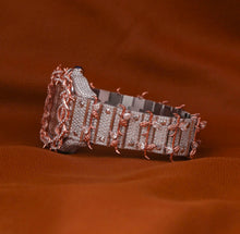 Load image into Gallery viewer, Custom Moissanite Diamond Wrist Watch With Custom Barbwire Bezel