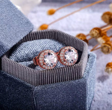 Load image into Gallery viewer, Halo Stud Cut Earrings Brilliant Moissanite VVS Diamond