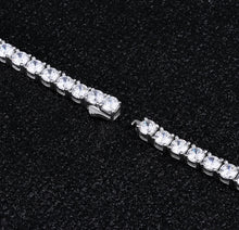 Load image into Gallery viewer, 4mm 925 Sterling Silver White Gold Tennis Bracelets