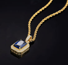 Load image into Gallery viewer, 14k Gold Blue Emerald Pendant