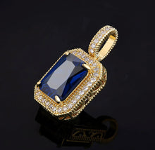 Load image into Gallery viewer, 14k Gold Blue Emerald Pendant