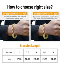 Load image into Gallery viewer, 12mm 14k Gold Iced Box Clasp Cuban Link Bracelet