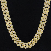 Load image into Gallery viewer, 18mm Iced Out Diamond 14k Gold Cuban Link Chain