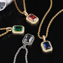 Load image into Gallery viewer, 14k Gold Blue Emerald Pendant