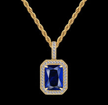 Load image into Gallery viewer, 14k Gold Blue Emerald Pendant