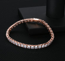 Load image into Gallery viewer, 4mm Sterling Silver Rose Gold Tennis Bracelet