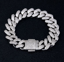 Load image into Gallery viewer, 18mm White Gold Diamond Cuban Link Bracelet