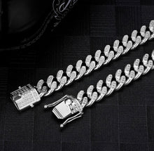 Load image into Gallery viewer, 14mm White Gold Iced Out Cuban Link Chain