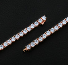 Load image into Gallery viewer, 4mm Sterling Silver Rose Gold Tennis Bracelet