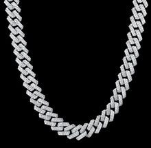 Load image into Gallery viewer, 15mm White Gold Iced Out Prong Link Choker Cuban Chain