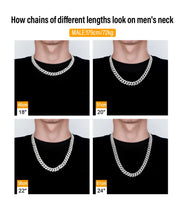 Load image into Gallery viewer, 12mm Box Clasp White Gold Cuban Link Chain Necklace