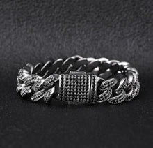 Load image into Gallery viewer, 12mm Black Iced Cuban Link Bracelet