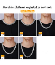 Load image into Gallery viewer, 14mm White Gold Iced Out Cuban Link Chain