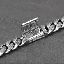 Load image into Gallery viewer, 12mm Box Clasp White Gold Cuban Link Chain Necklace