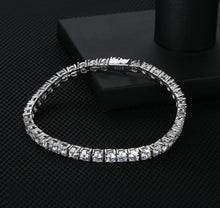 Load image into Gallery viewer, 4mm 925 Sterling Silver White Gold Tennis Bracelets