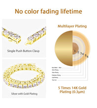 Load image into Gallery viewer, 14k Gold 4mm Sterling Silver Tennis bracelet