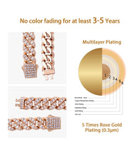 Load image into Gallery viewer, 8mm Rose Gold Iced Out Cuban Link Bracelet