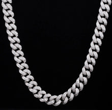 Load image into Gallery viewer, 12mm White Gold Iced Out Cuban Link Necklace