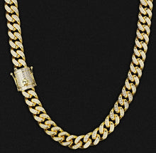 Load image into Gallery viewer, 14mm 14k Gold Iced Out Cuban Link Chain