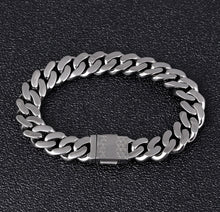 Load image into Gallery viewer, 12mm Black Iced Cuban Link Bracelet