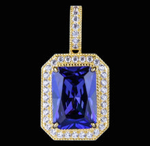 Load image into Gallery viewer, 14k Gold Blue Emerald Pendant