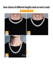 Load image into Gallery viewer, 15mm White Gold Iced Out Prong Link Choker Cuban Chain
