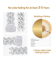 Load image into Gallery viewer, 18mm White Gold Diamond Cuban Link Bracelet