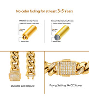 Load image into Gallery viewer, 12mm 14k Iced Out Box Clasp Miami Cuban Link Bracelet