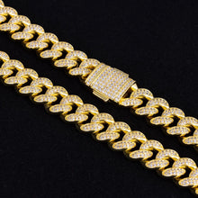 Load image into Gallery viewer, 12mm Iced Out Cuban Link Necklace in 14K Gold