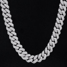 Load image into Gallery viewer, 18mm Iced Out White Gold Diamond Cuban Link Chain