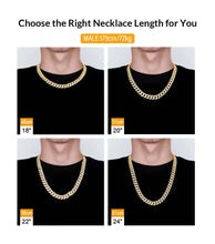 Load image into Gallery viewer, 12mm Iced Out Cuban Link Necklace in 14K Gold