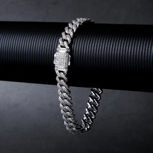 Load image into Gallery viewer, 15mm Iced Out Prong Link Mens Cuban Link Bracelet in 14K White Gold