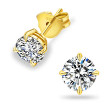 Load image into Gallery viewer, Round 4- Hook Prong Setting Excellent VVS1 Moissanite Earrings
