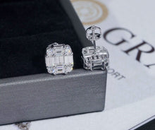 Load image into Gallery viewer, Classic Baguette VVS Clarity Moissanite Stud Earrings
