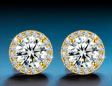 Load image into Gallery viewer, Halo Stud Cut Earrings Brilliant Moissanite VVS Diamond
