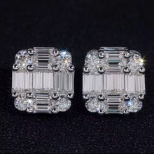 Load image into Gallery viewer, Classic Baguette VVS Clarity Moissanite Stud Earrings
