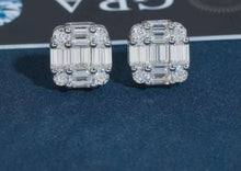 Load image into Gallery viewer, Classic Baguette VVS Clarity Moissanite Stud Earrings
