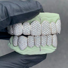 Load image into Gallery viewer, Custom Si1 Clarity Hand Set Diamond Grillz                                             (Zigzag/Honeycomb setting)
