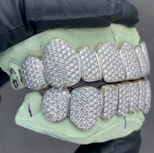 Load image into Gallery viewer, Custom Si1 Clarity Hand Set Diamond Grillz                                             (Zigzag/Honeycomb setting)
