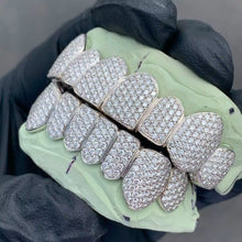 Load image into Gallery viewer, Custom Si1 Clarity Hand Set Diamond Grillz                                             (Zigzag/Honeycomb setting)
