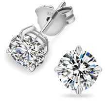 Load image into Gallery viewer, Round 4- Hook Prong Setting Excellent VVS1 Moissanite Earrings
