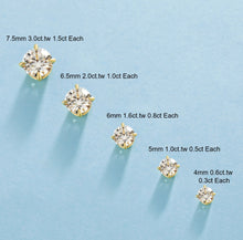 Load image into Gallery viewer, Round 4- Hook Prong Setting Excellent VVS1 Moissanite Earrings
