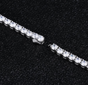 4mm 925 Sterling Silver White Gold Tennis Bracelets