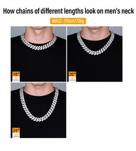 Load image into Gallery viewer, 18mm Iced Out White Gold Diamond Cuban Link Chain
