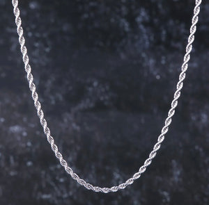 White Gold 3mm Rope Chain