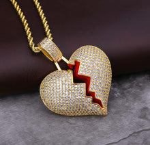 Load image into Gallery viewer, 14k Gold Broken Heart Pendant
